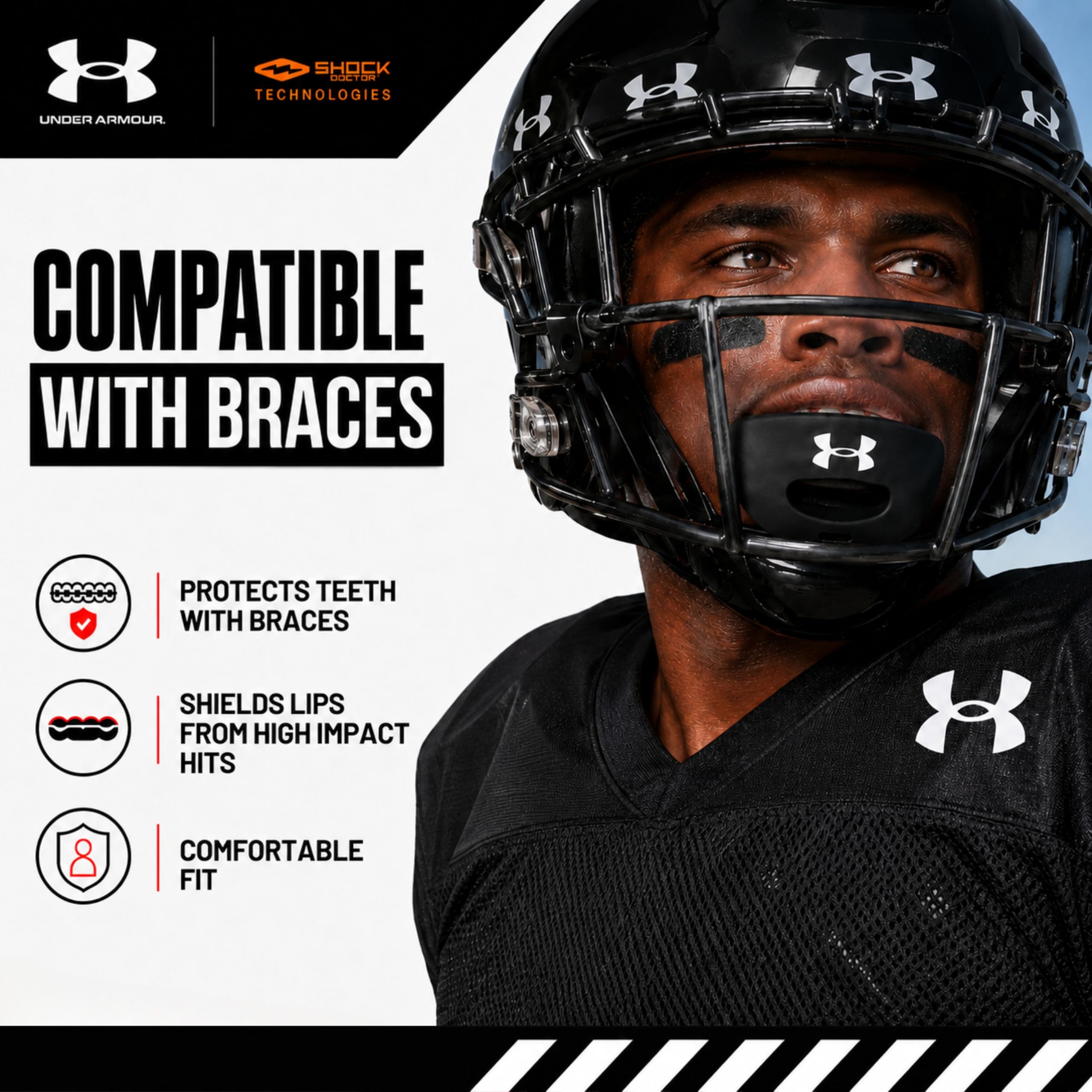Under Armour Air Mundschutz mit abnehmbarem Strap - weiß