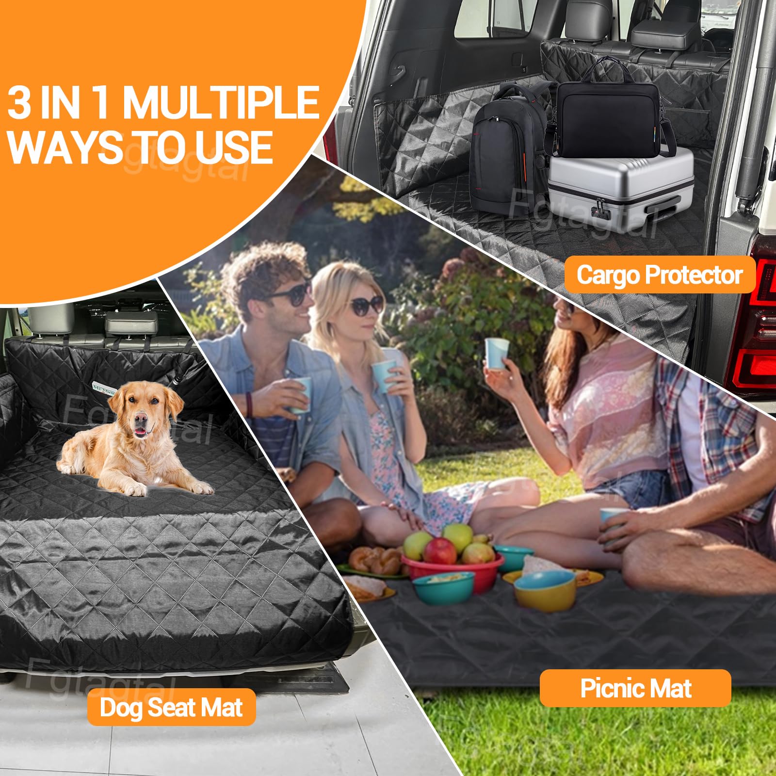 Forro de carga para perros compatible con Toyota Land Cruiser Prado 250 2024 2025, forro de carga para maletero de perro, impermeable, antisuciedad, tapete de asiento de perro, con protector