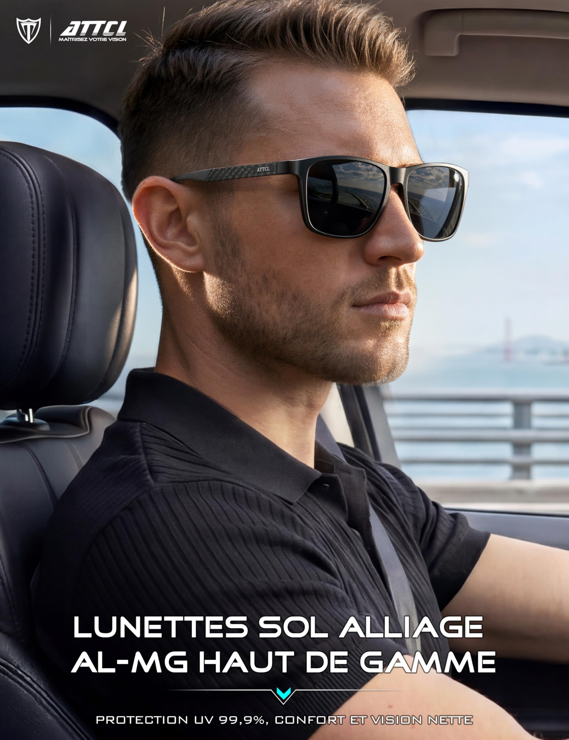ATTCL Lunettes de soleil polarisées sportives améliorées pour hommes femmes Cyclisme Conduite Pêche Protection UV400 CAT 3 CE