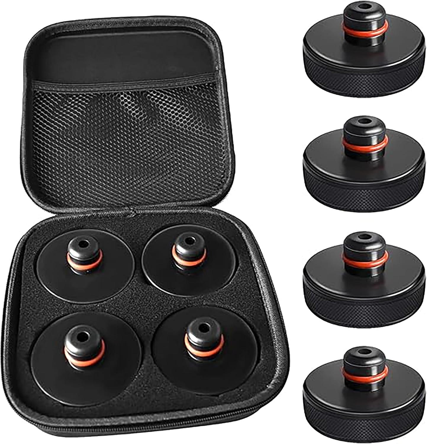 OEMTOOLS 28999 Tesla Jack Pads for Tesla Model Y, 3/S/X, Jack Pad Protects Battery and Rocker Panels During Lifting, Rubber Lift Pad Adapter with Storage Bag