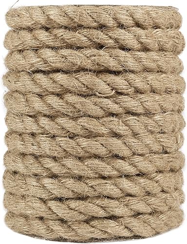 Miniatura 6 de Tenn Well Cuerda de yute de 12 pulgada, cuerda de hilo de 33 pies de grosor de 0.551 in para manualidades, jardinería, decoración del hogar,