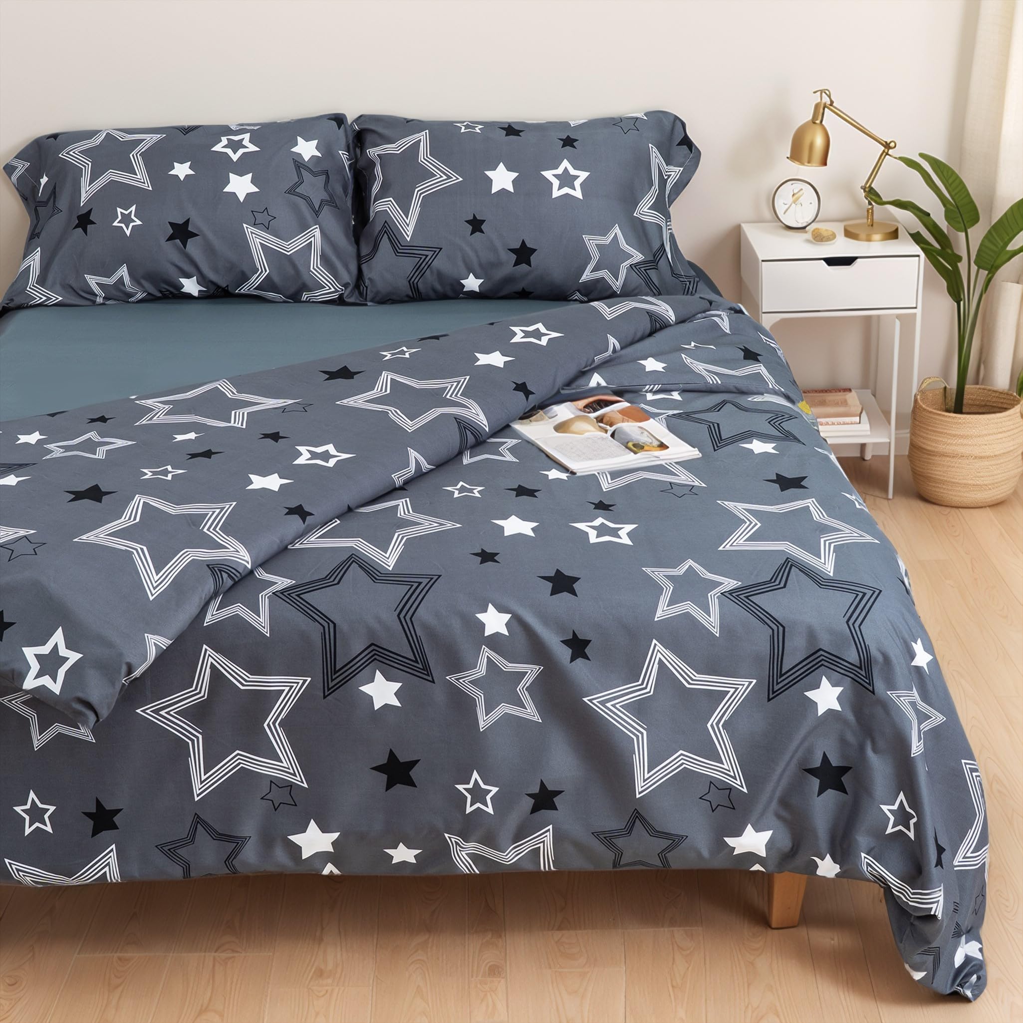 Etrexonline Juego de Funda Nórdica 3 Piezas Cama 150 Microfibra Suave Transpirable - 1 Funda Edredón 220x240 cm y 2 Fundas de Almohada 50x75 cm (Geometricas) — view 48