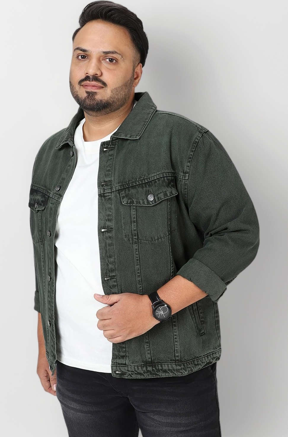 Men's Regular Fit Washed Full Sleeve Denim Jacket