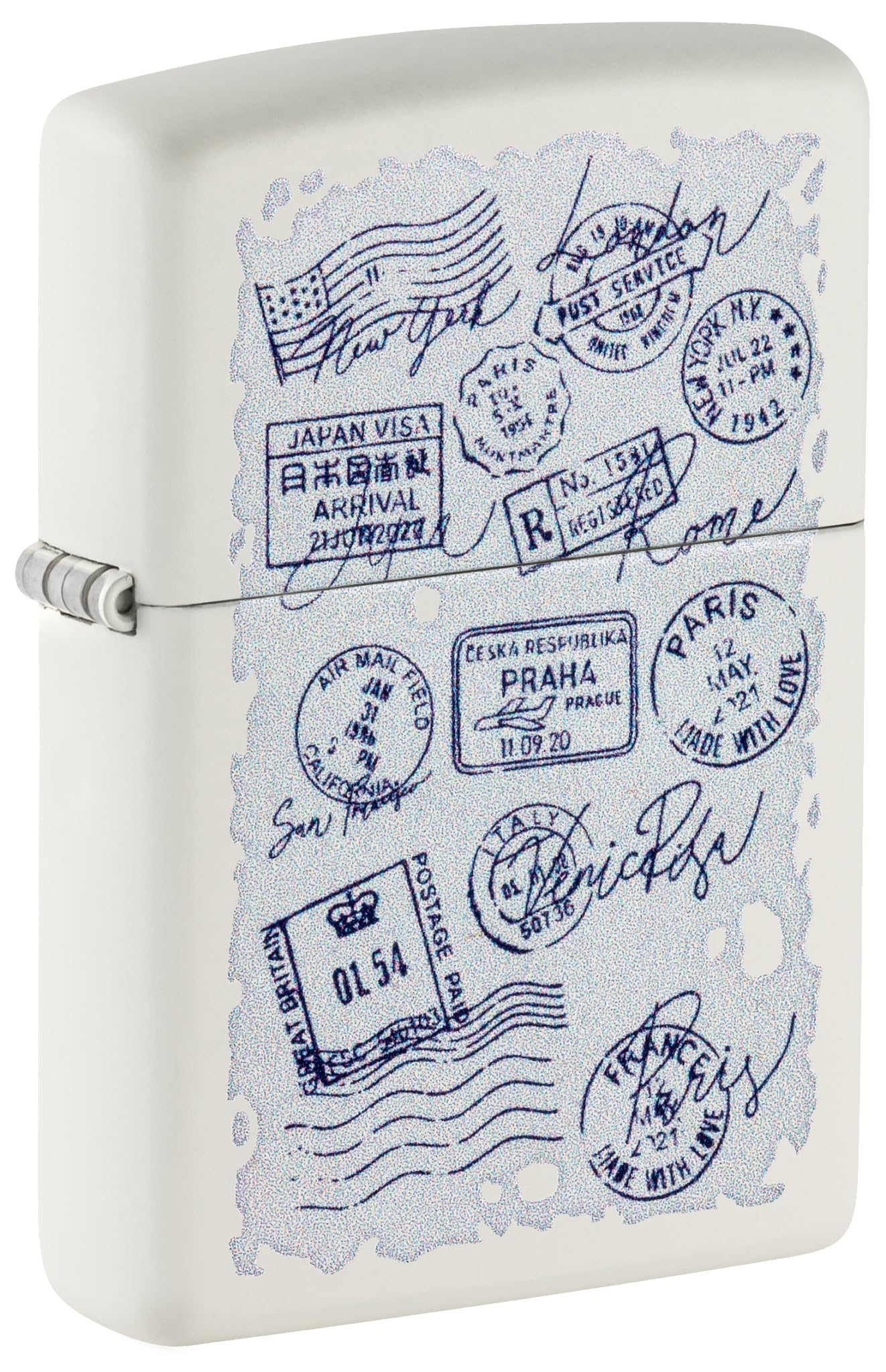 Zippo Windproof Lighter - Stamps Design - Refillable - Gift Box - Metal - Made in USA