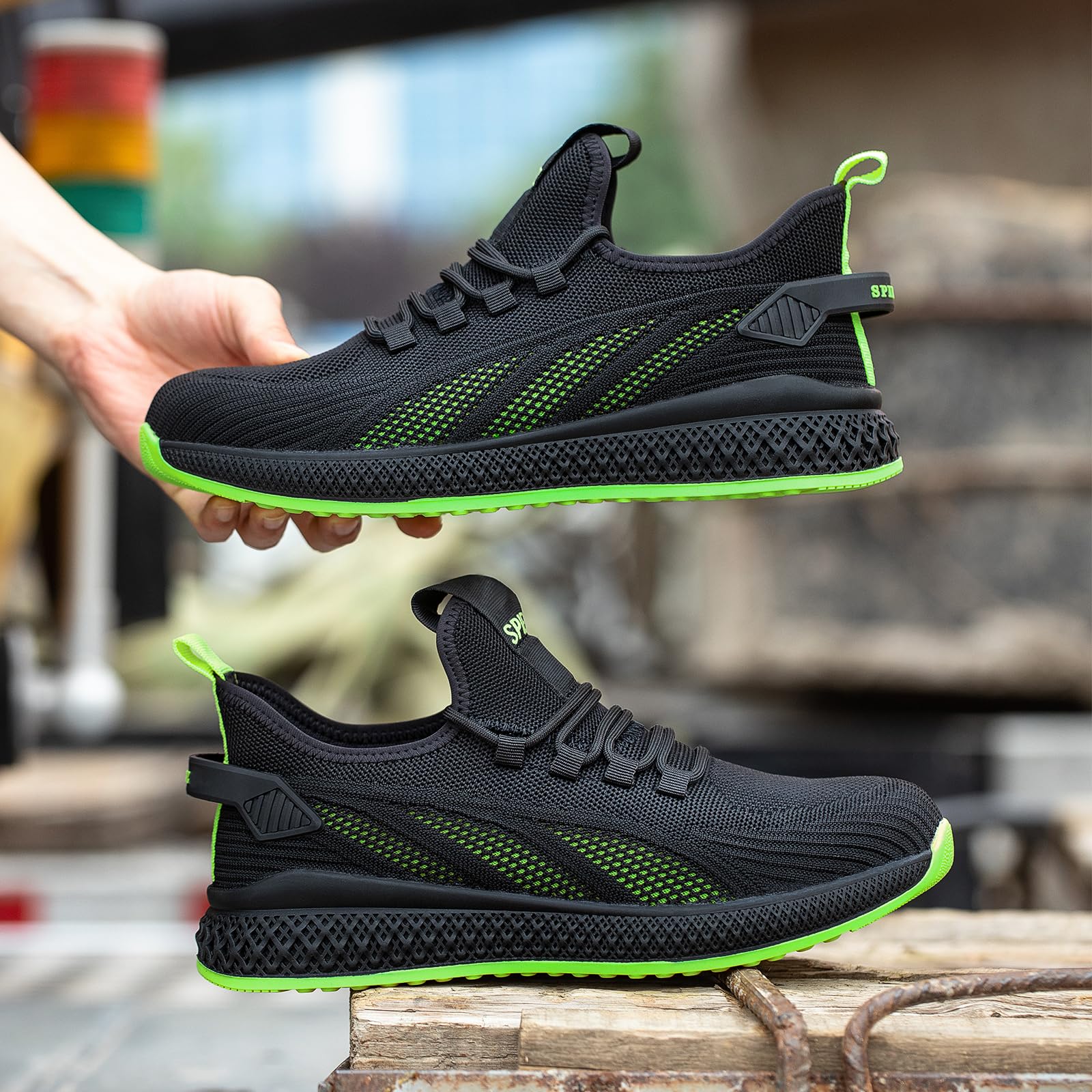 SPIEZ Scarpe Antinfortunistiche Unisex con Puntale Composito, Leggero Scarpe da Lavoro Antiforatura per Uomo e Donna, Comode Sneakers alla Moda da Lavoro e da Indossare Quotidiana