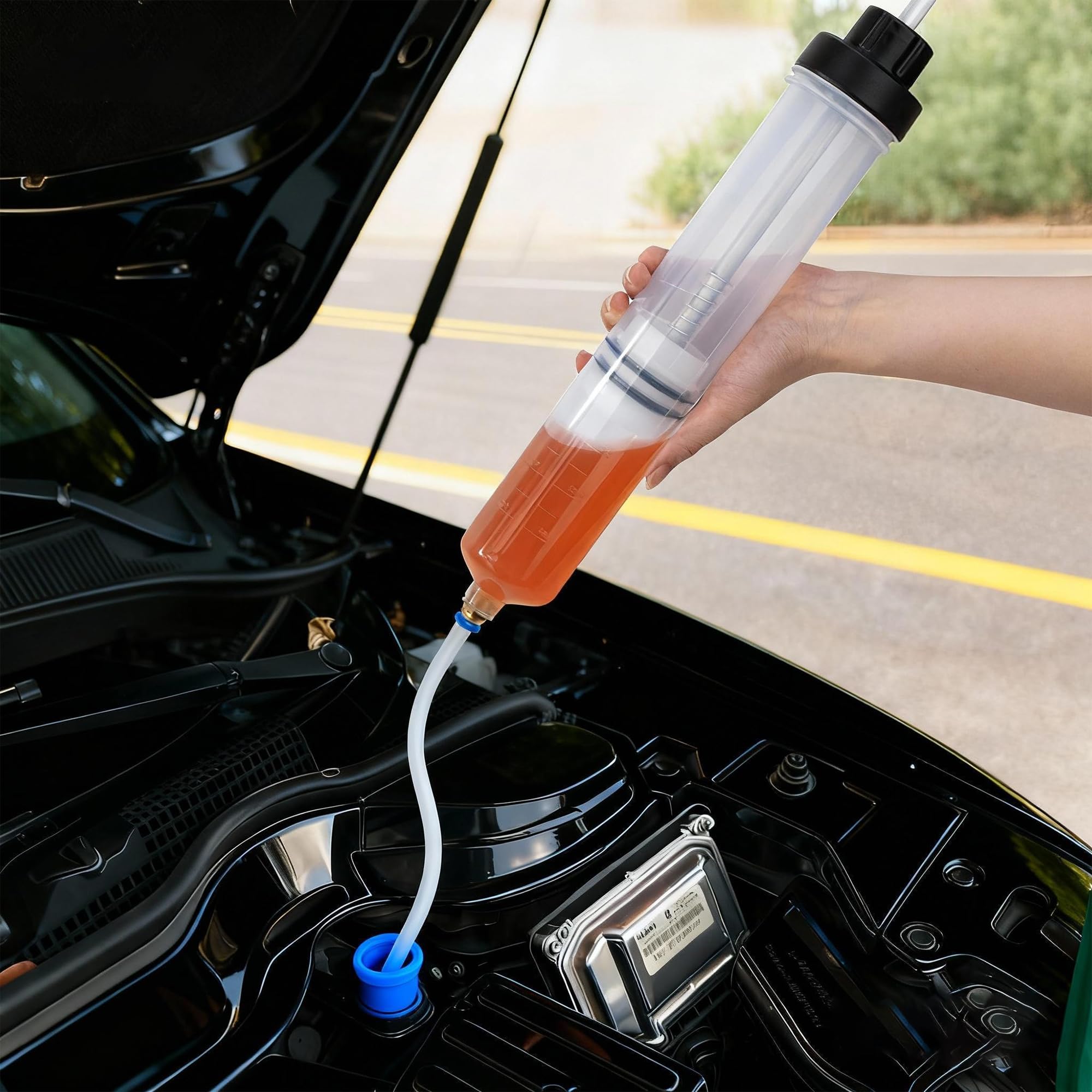 Estrattore Di Liquido Pompa Manuale a Siringa Aspirazione Dell'olio Per Dei Freni Oli Trasmissione, 500ml