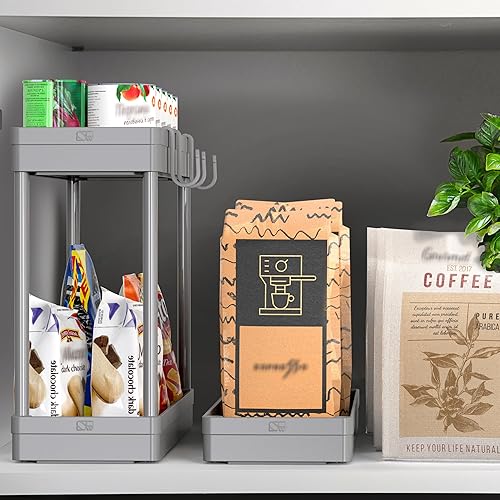 Miniatura 8 de Simple Houseware Carrito de almacenamiento delgado/estrecho de 3 niveles con asa, 5.5 pulgadas de ancho x 26.5 pulgadas de alto, organizador rodante