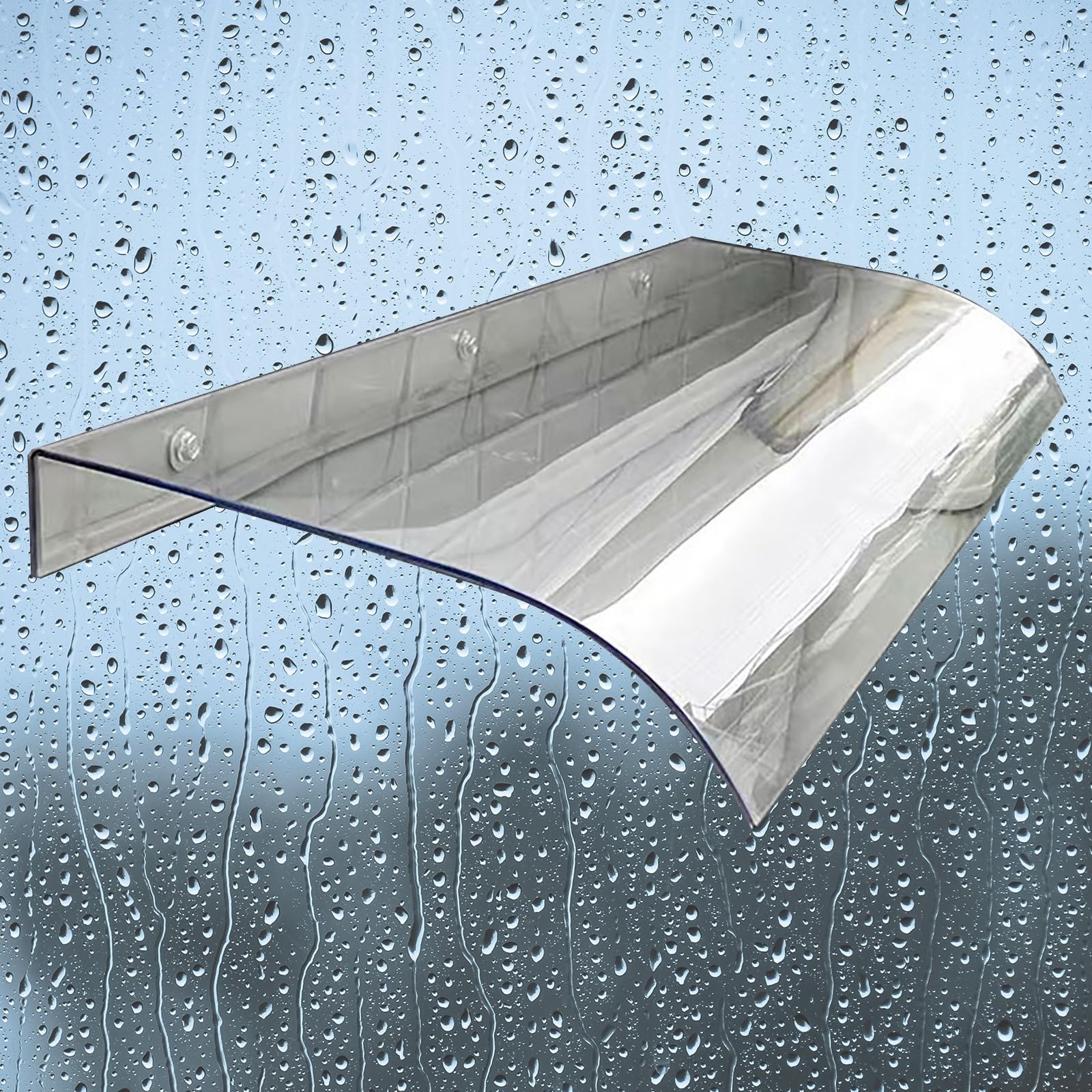GJZQDKX Outdoor Door Awning Rain Protection UPF 50+ Polycarbonate Canopy Transparent Entry Cover Waterproof Window Shelter Sunshade for Entrance Outdoor Shade
