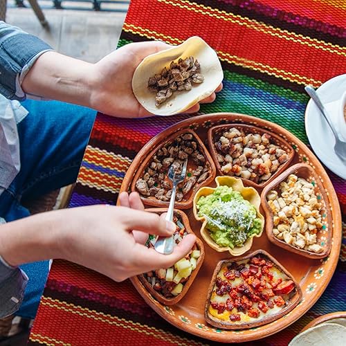 Miniatura 5 de Buryeah 12 manteles de plástico para fiesta mexicana, 54 x 108 pulgadas, manteles desechables impermeables coloridos para fiesta mexicana, serape,