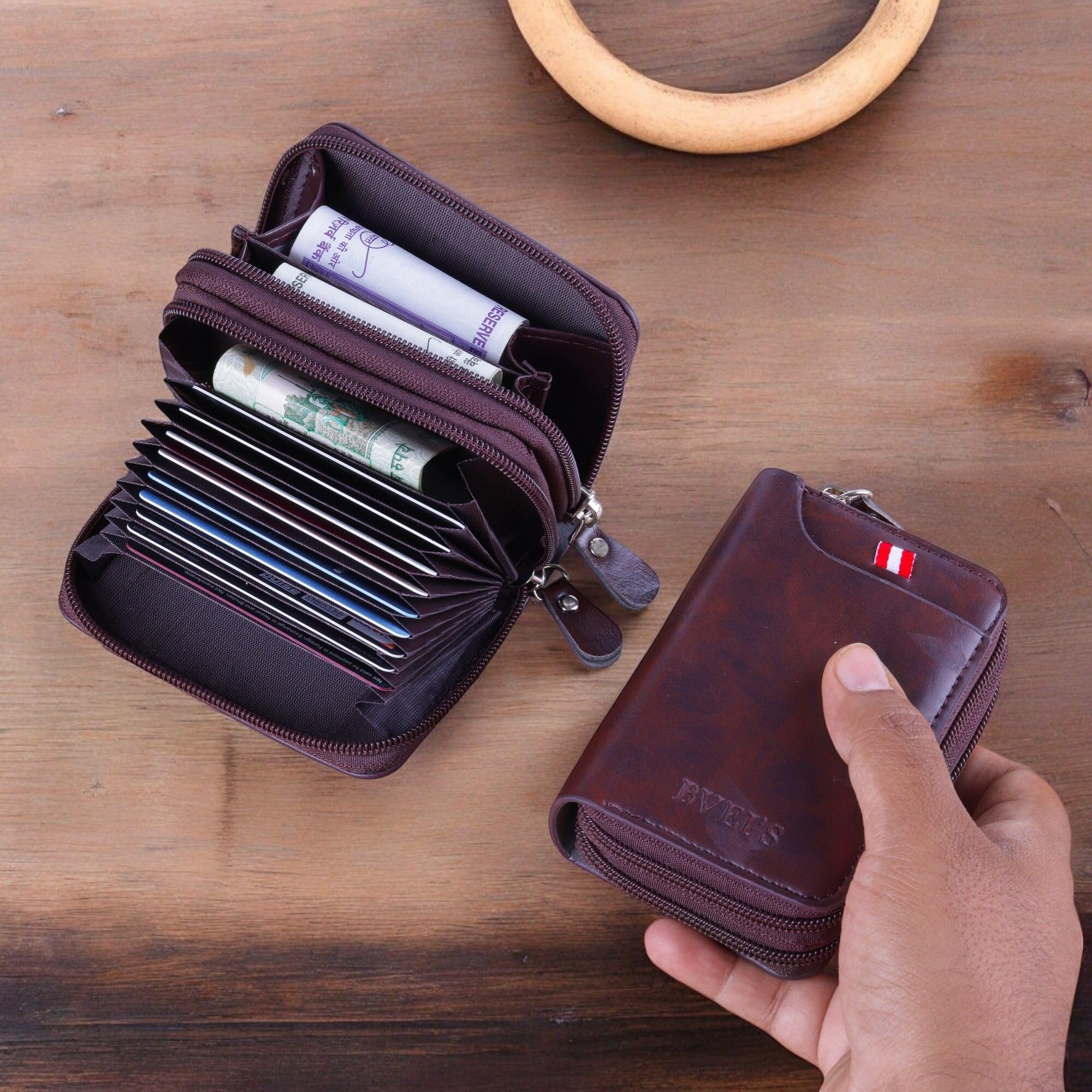Slim Skinny Fit Card Wallet for Men and Women (17.Cross Card Dark Brown X)-image-49