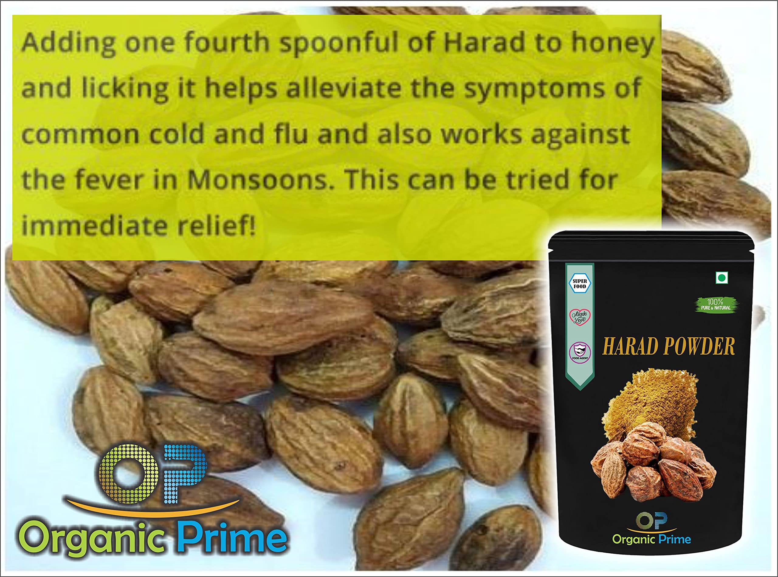 Organic Prime Harad | Haritaki Powder | Terminalia Chebula - 100 GM By Organic Prime 1