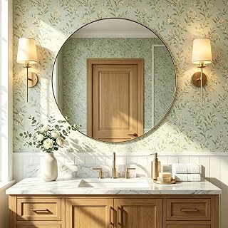 ANDY STAR Champagne Bronze Mirrors for Bathroom, 28" Round Vanity Mirror | HD Silver Glass, Damp Resistant Sealed 9mm MDF Backing, Decor Accent for Entyrway, Living Room, Hallway, Bedroom