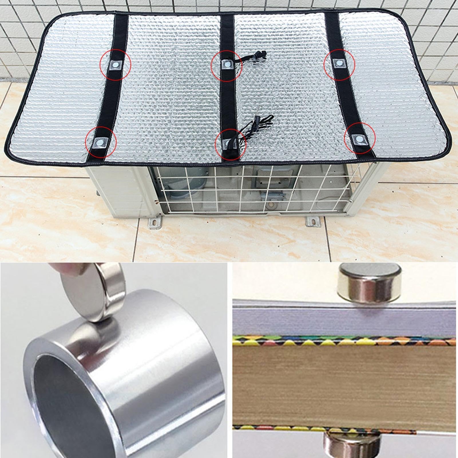 Housse Protection Climatiseur Extérieur - Anti-UV Étanche Avec Feuille Aluminium | Tailles 90-115cm