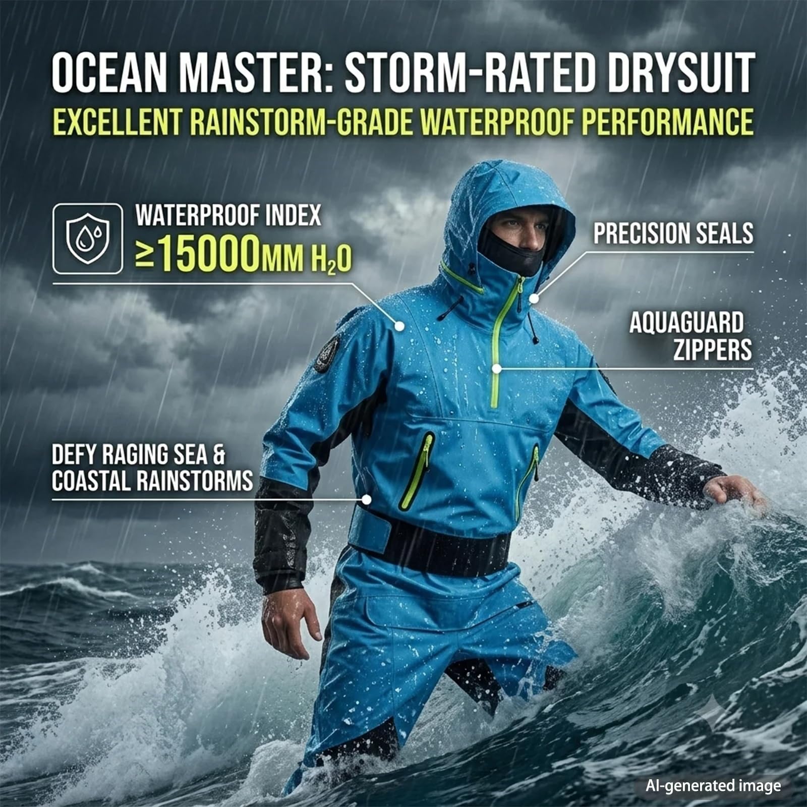 Muta Stagna Uomo 3 Strati Impermeabile Guarnizioni Lattice per Kayak Vela Pesca Paddle Canoa Nautica Gear