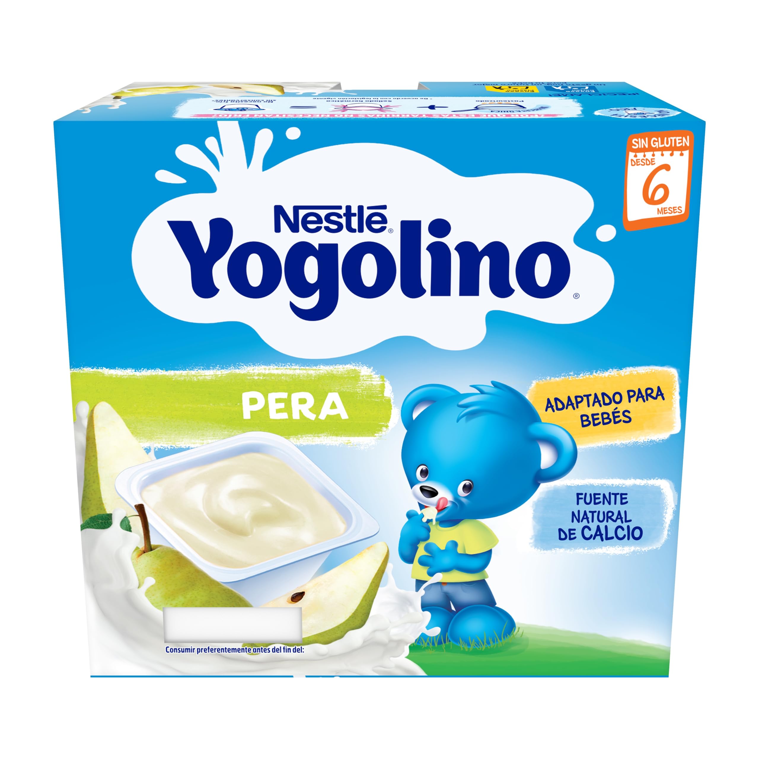 NESTLÉ YOGOLINO Postre Lácteo de Pera 4x100g a partir de 6 meses