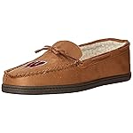FOCO NCAA Wisconsin Badgers Mens College Team Logo Moccasin Slippers, Tan, Large (11-12)