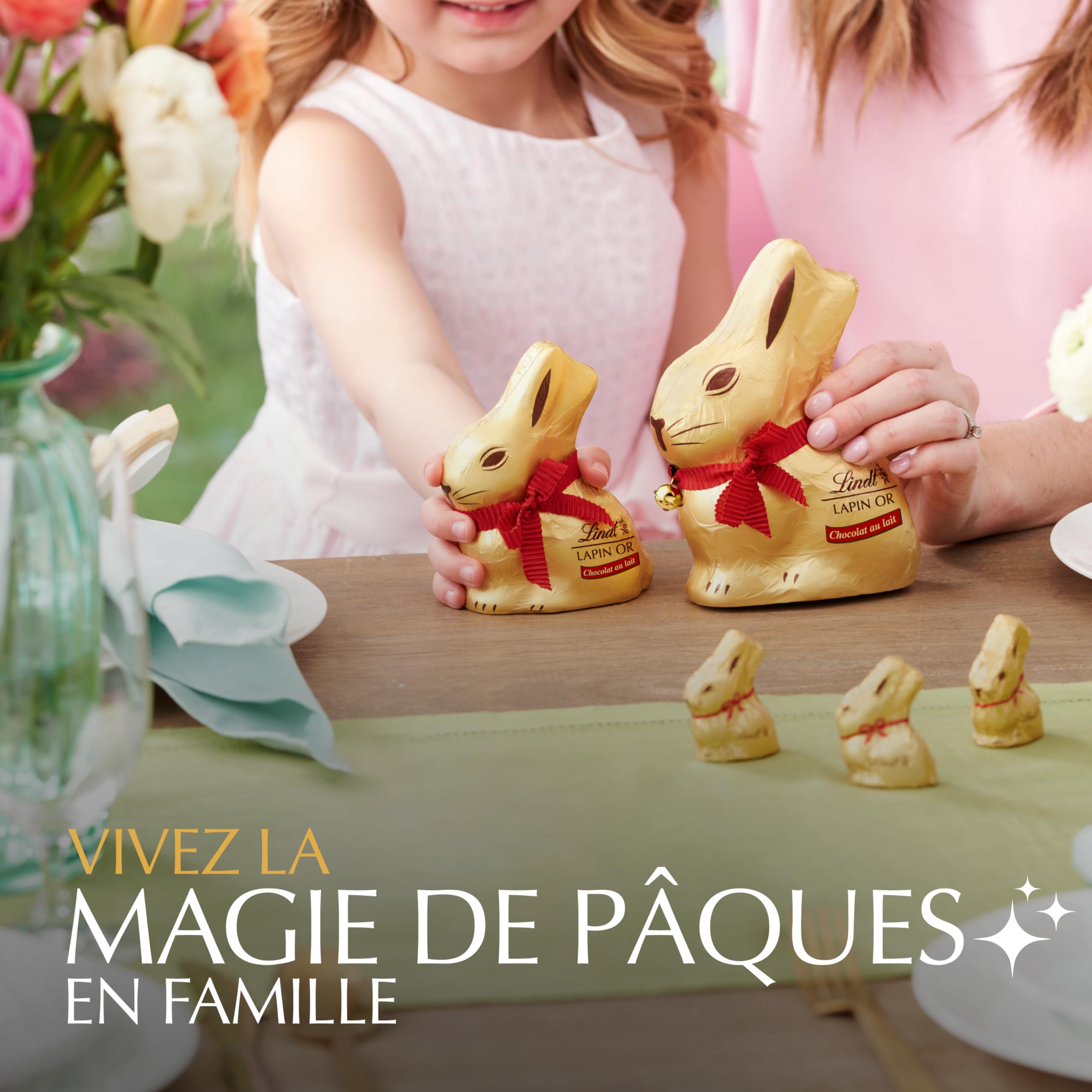 Lindt - Barette de 5 Mini-moulages LAPIN OR - Chocolat au Lait - Idéal pour Pâques, 5x10g - 4