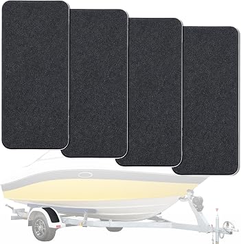 Marine Non-Skid Pads for Boat Trailer Fenders Steps, Boat Treads Adhesive Traction Sheet, Ship Deck Tools Accessories, Set of 4