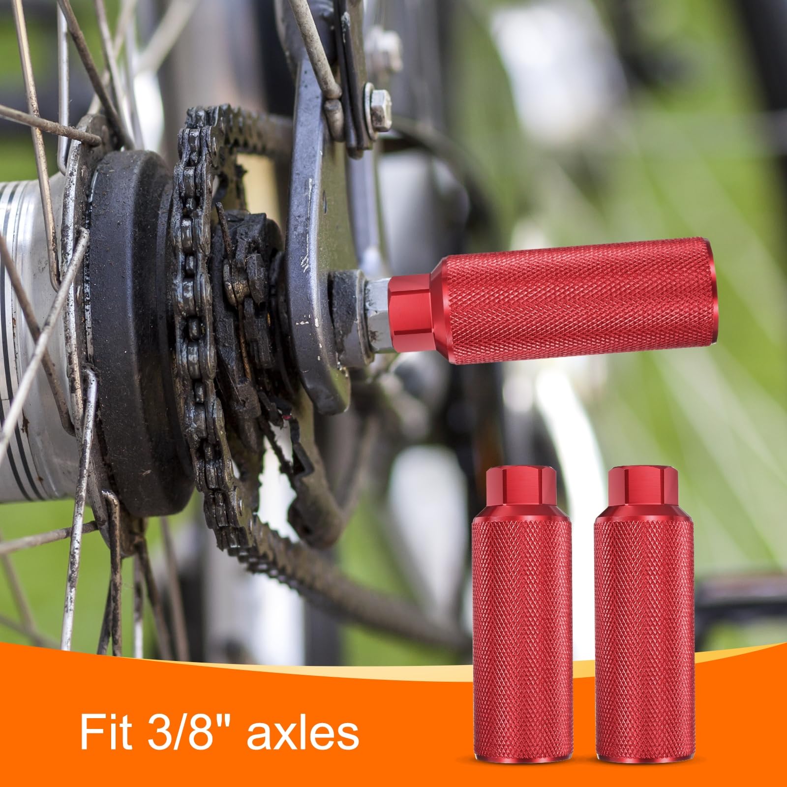 QUARKZMAN Paar Fahrrad BMX Pegs Aluminiumlegierung mm Öffnung Hintere Stunt Pegs Anti-Rutsch Hintere Sitzstände für Mountainbike Rennrad BMX Schwarz