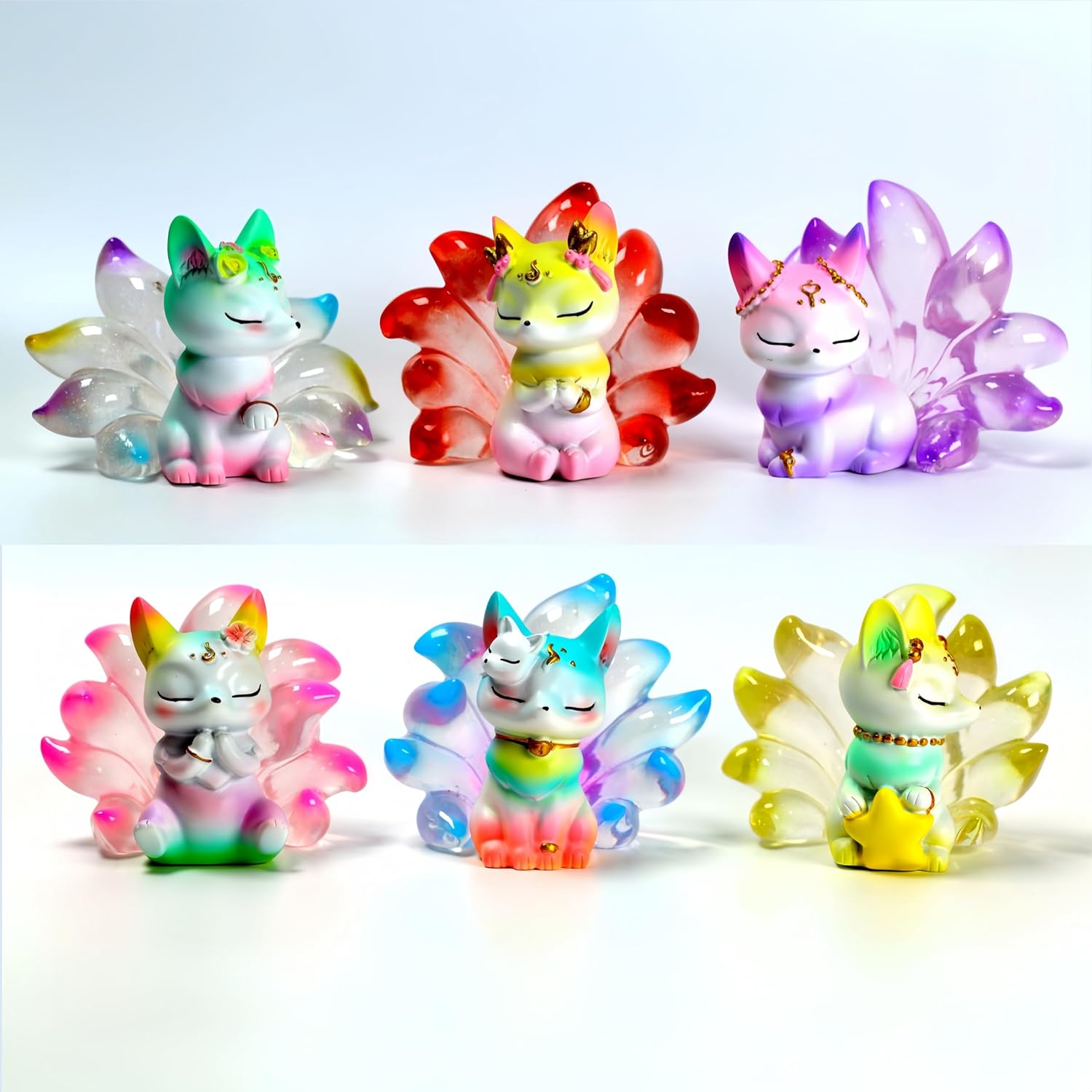 Nine-Tailed Fox Mystery Box Action Figure Toys Blind Boxes Random Design Cute Collectible Toys Desktop Ornaments Birthday Gifts