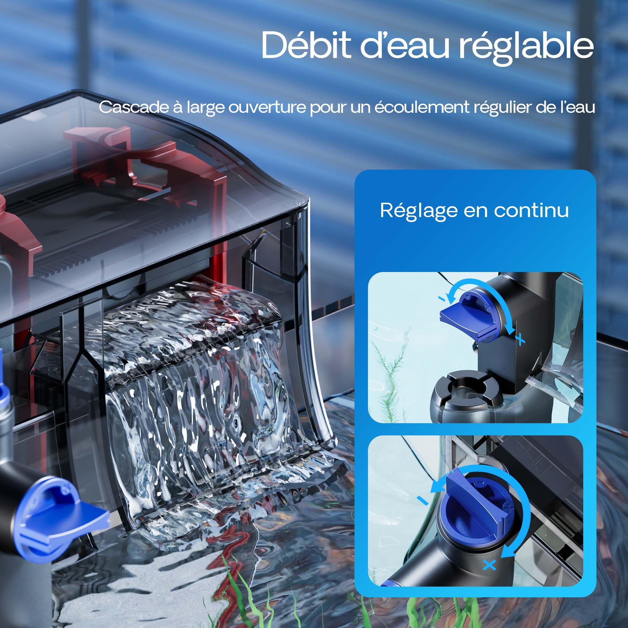 SunSun CBG-500 Filtre Suspendu Hang on Filter avec UVC 5 W, 195 x 160 x 165 mm, débit 500 l/h, pour Aquariums 115 l