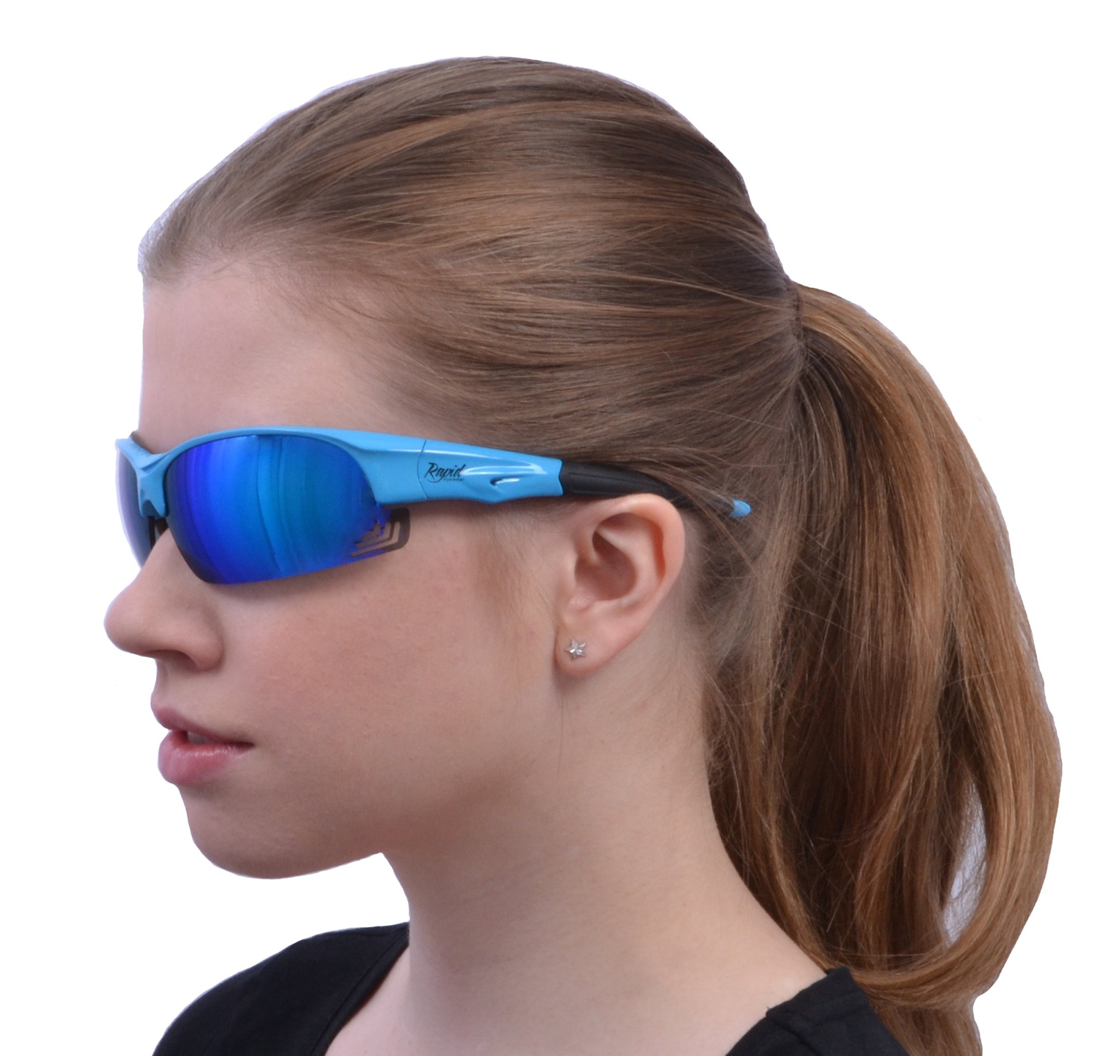Szybkie okulary przeciwsłoneczne z krawędzią niebieskie dla mężczyzn, młodzieży i kobiet UV400 ochronne okulary przeciwsłoneczne do sportu wymienne przeciwodblaskowe lustro, soczewki polaryzacyjne i słabe światło. Okulary do jazdy, krykieta, żeglowania it