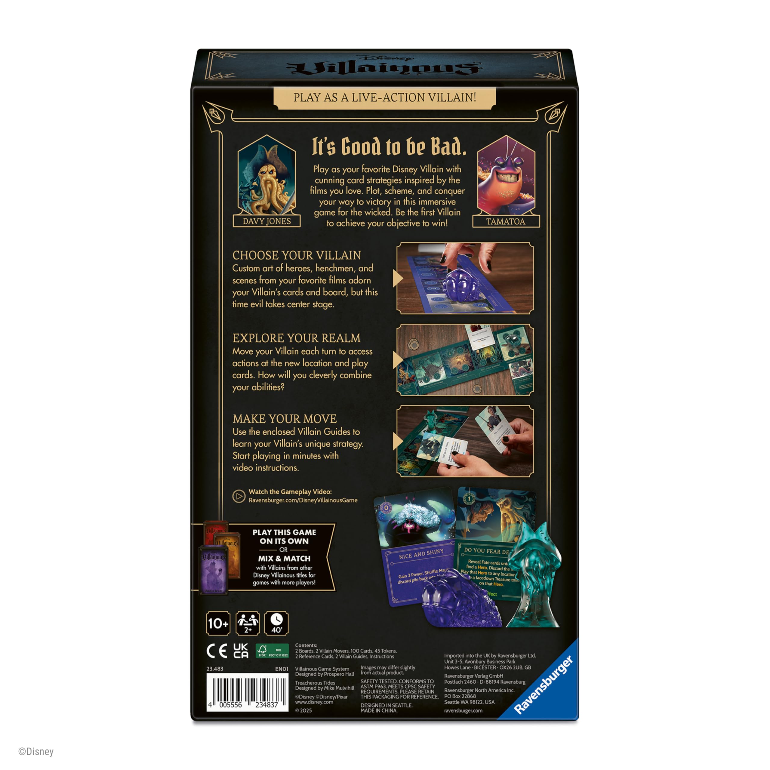 Ravensburger Disney Villainous Game – strategiczne rodzinne gry planszowe dla dorosłych i dzieci w wieku od 10 lat - od 2 do 3 graczy