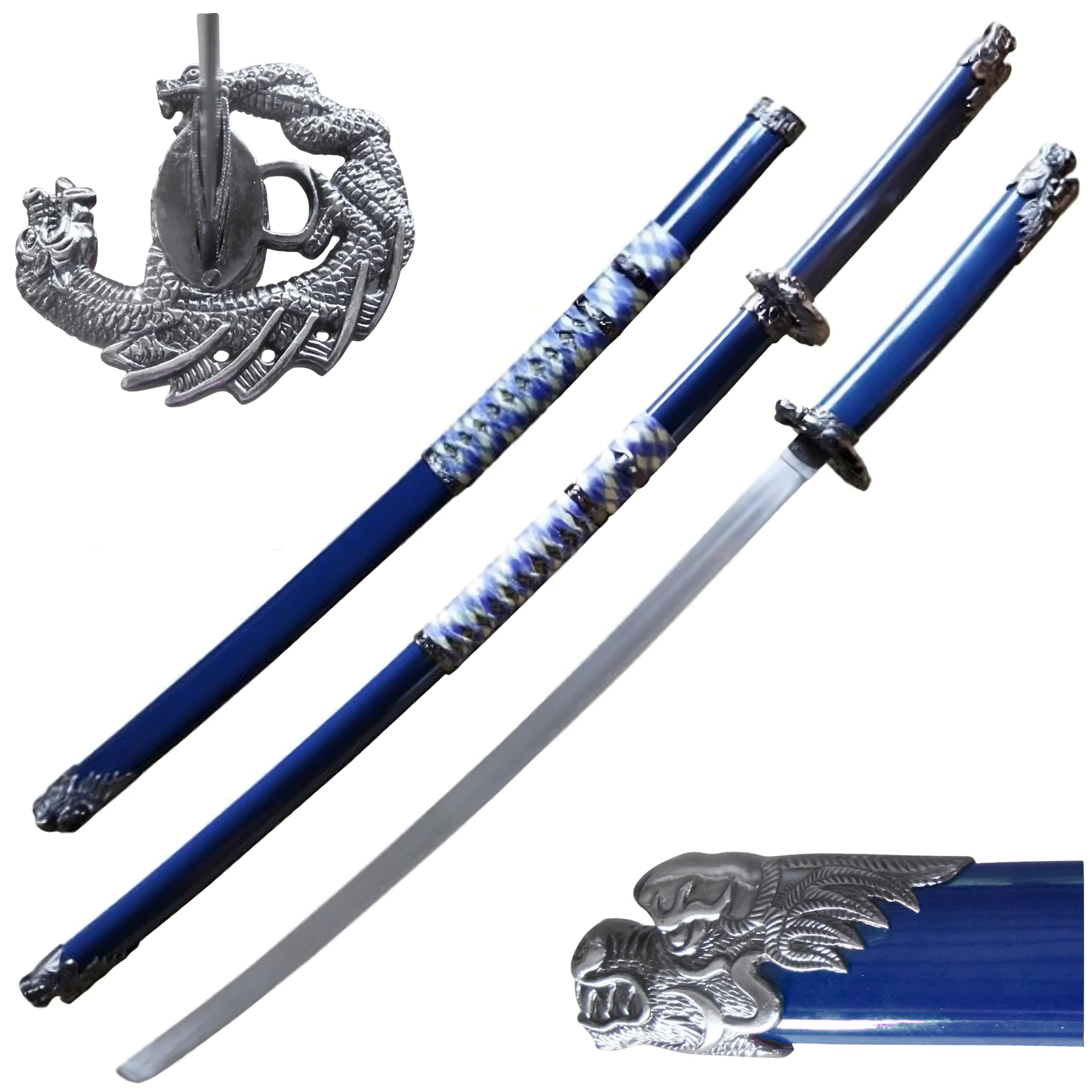 ドラゴンデザインの刀 Amazon.com : Snake Eye Tactical Blue Dragon Designed Samurai