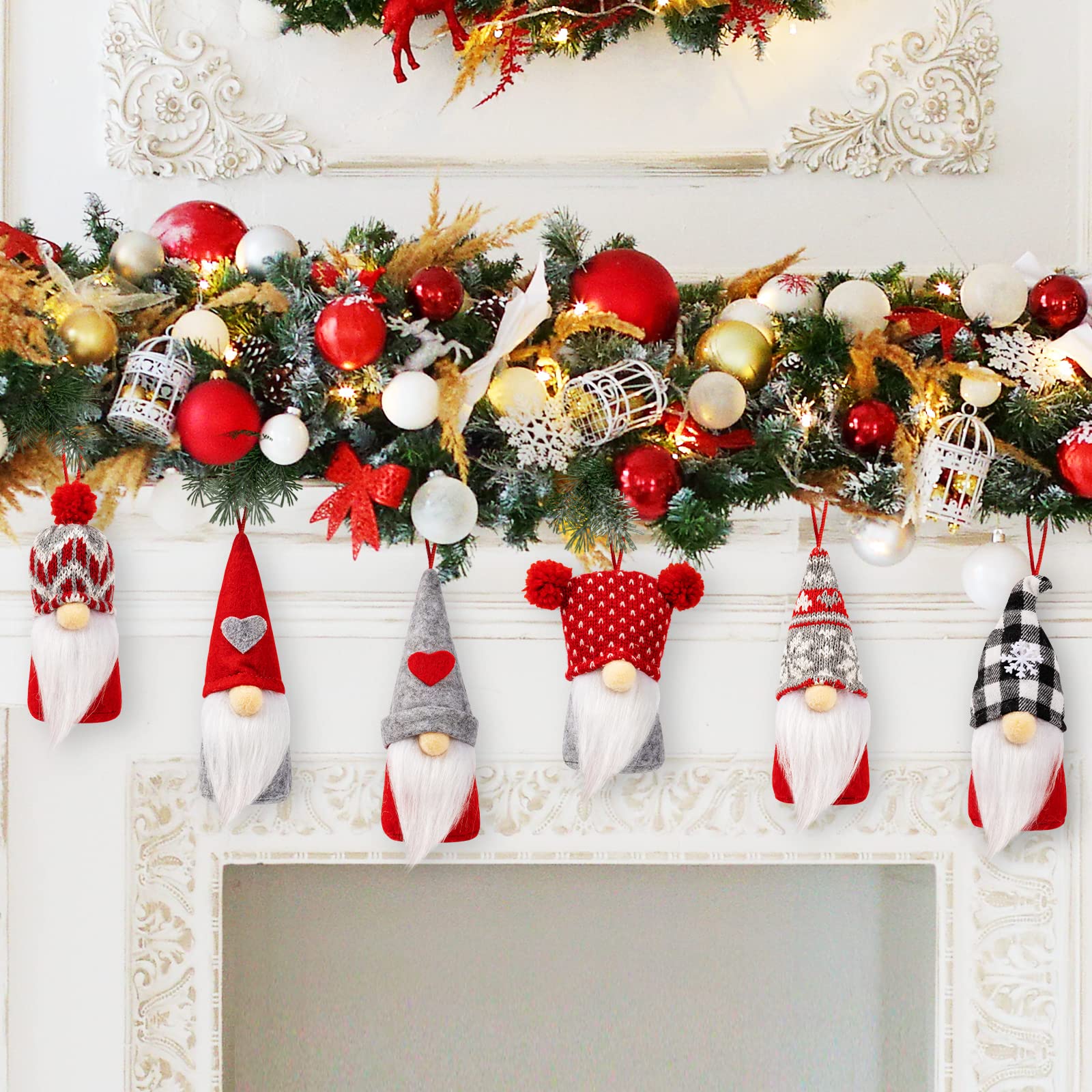 Set Di 10 Gnomi Natalizi Da Appendere, Decorazioni Di Peluche Svedesi Fatte A Mano Per La Casa E Le Feste 90279594
