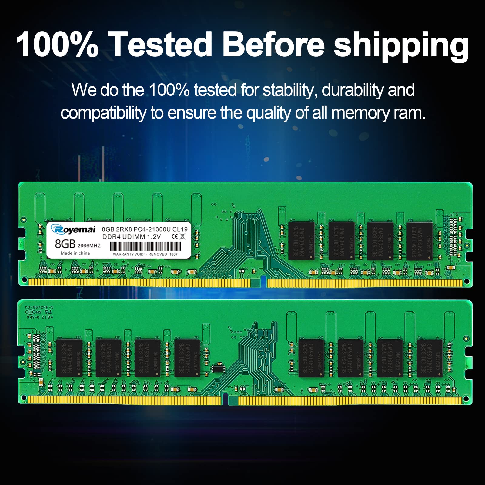Amazon.co.jp: PC4-21300 DDR4 2666 8GB (1x8GB) RAM PC4 21300U 2,666