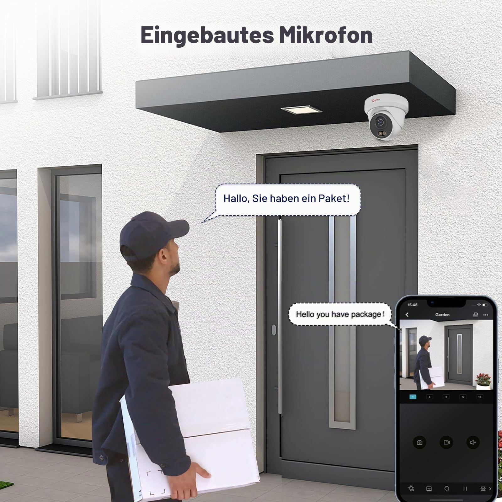 Anpviz 4MP PoE IP Kamera Outdoor, Überwachungskamera Aussen