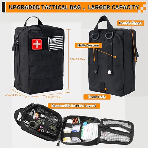 Miniatura 2 de Survival Kit, Gifts for Men Women Teen Boys, 252 pcs Survival Gear and Equipment Mini First Aid Kit for Car Home, Emergency Kit with Molle System