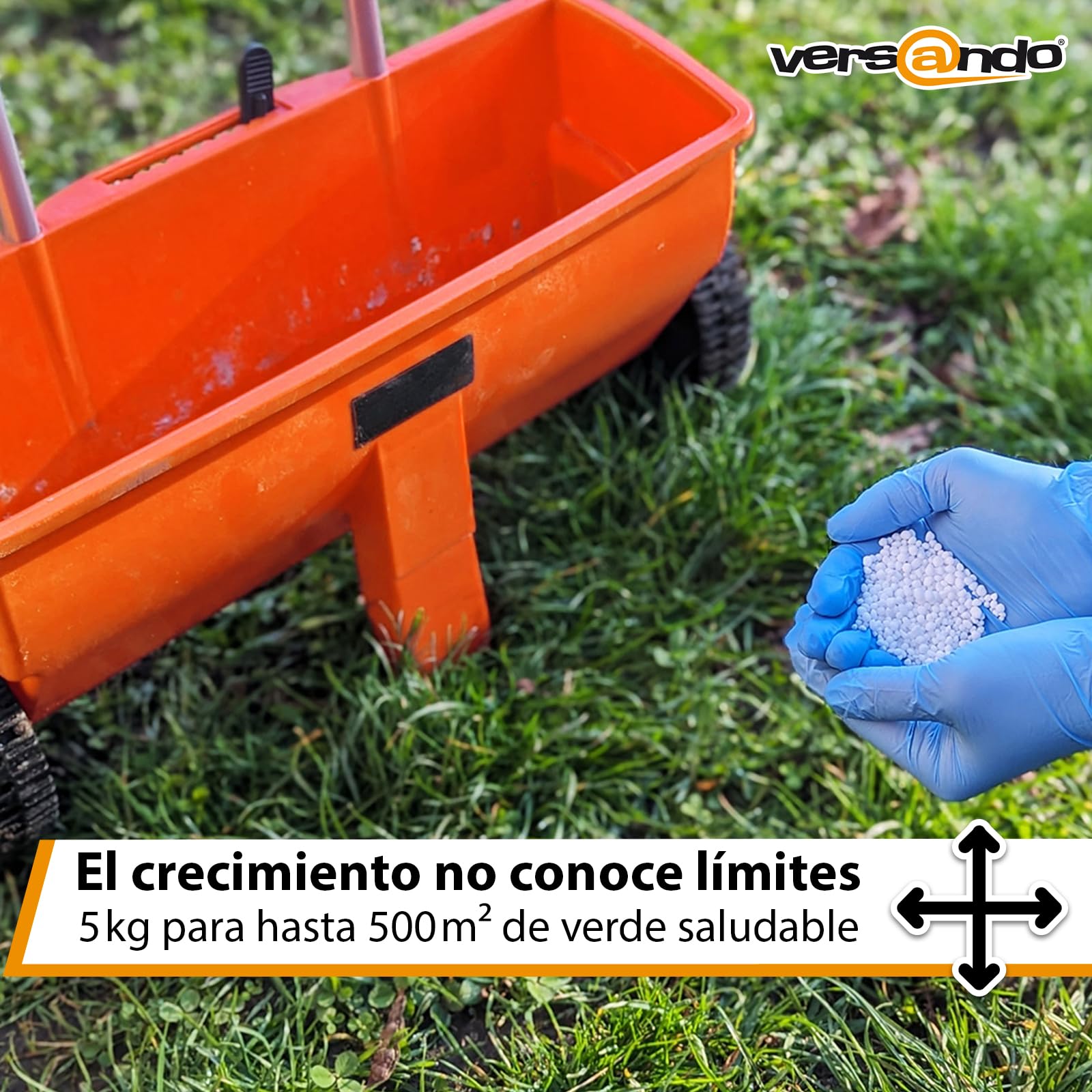 versando 10kg de abono nitrogenado hasta 1000m² - 46% de UREA para césped, | hortalizas y flores, crecimiento exuberante y efecto a largo plazo