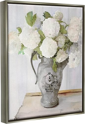 Miniatura 2 de Stupell Industries White Hydrangea in French Country Pitcher Still Life, Floater Frame, Design by Stellar Design Studio