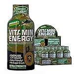 Vitamin Energy Immune+ Extra Strength Energy Shot Army Orange 12 Pack, 260mg Natural Caffeine, B-Vitamins, Citicoline, Green Tea, Immunity & Focus Support, Zero Sugar, Gluten-Free 1.93 fl oz