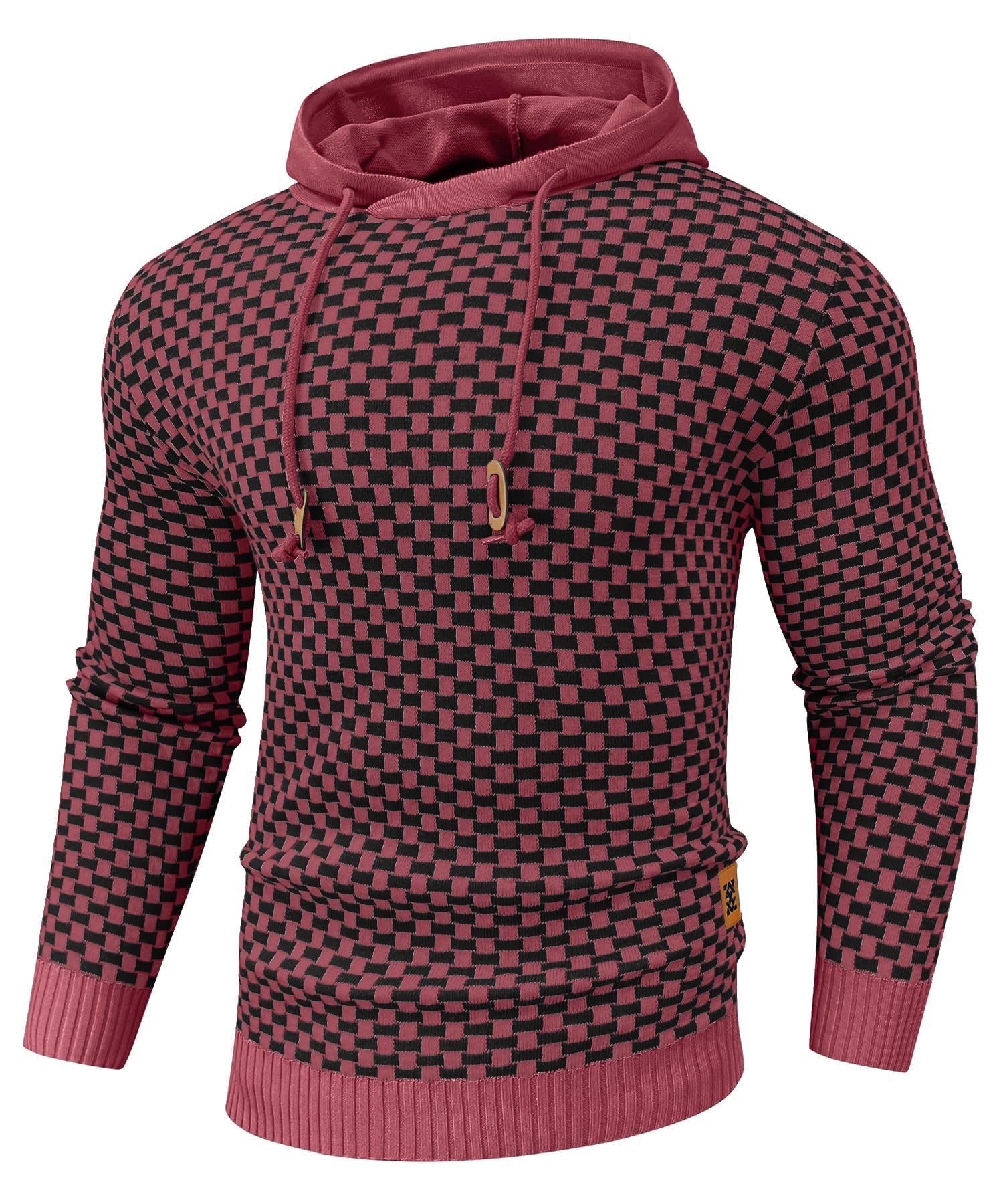 Zaitun Mens Hooded Sweatshirt Long Sleeve Knitted Pullover Sweater