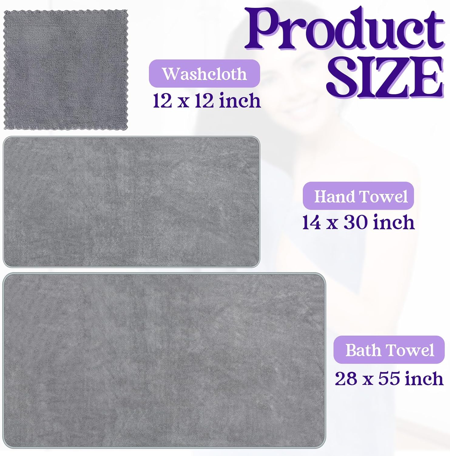 24 Pcs Bathroom Towel Set Bath Towels Bulk Include Hand Towels Washcloths Bath Towels Set Microfiber Coral Velvet Absorbent Towels for Bath Fitness, Bathroom, Sports, Yoga, Travel (Multicolor) - Image 2