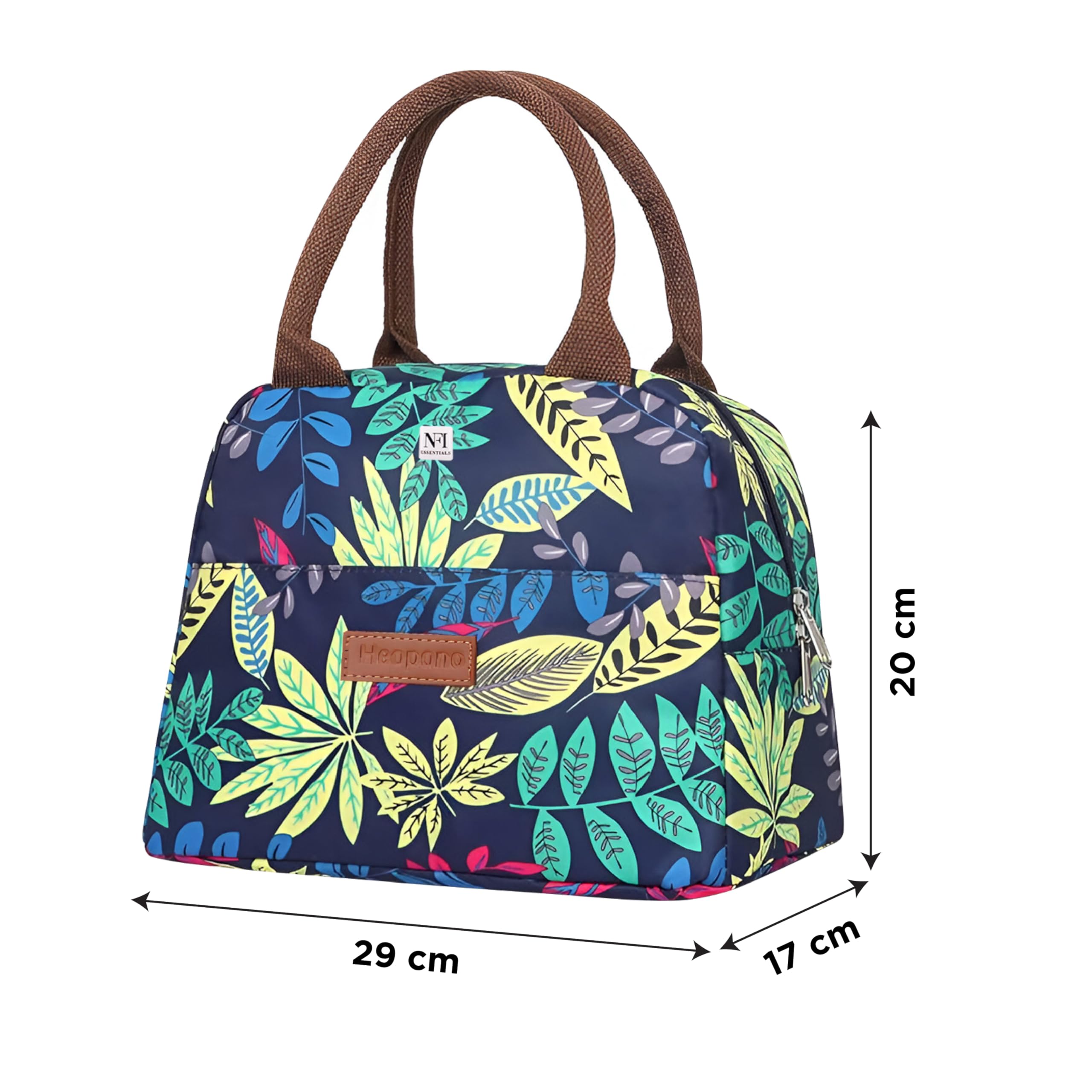 NFI essentials Insulated Lunch Bag for Men Women with Front Pocket Portable Thermal Large Tiffin Carry Bag Travel Lunch Box Organizer for Office, School, College 2