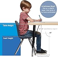 Vista 4 de FDP 13050-LG - Silla escolar apilable de 18 pulgadas, asiento apilable para estudiantes con patas de acero cromado y deslizadores giratorios