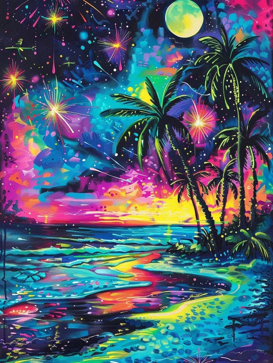 Kit Complet DIY Gemme Peinture Diamant Plage 5D Débutants Décoration Murale - 8