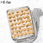 E-far Large Baking Sheet, 20”x14” Stainless Steel Cookie Sheet Pan for Oven, Non Toxic Metal Baking Tray for Cake Cookies, Healthy & Rust Free, Mirror Finish & Dishwasher Safe, 1 Pack