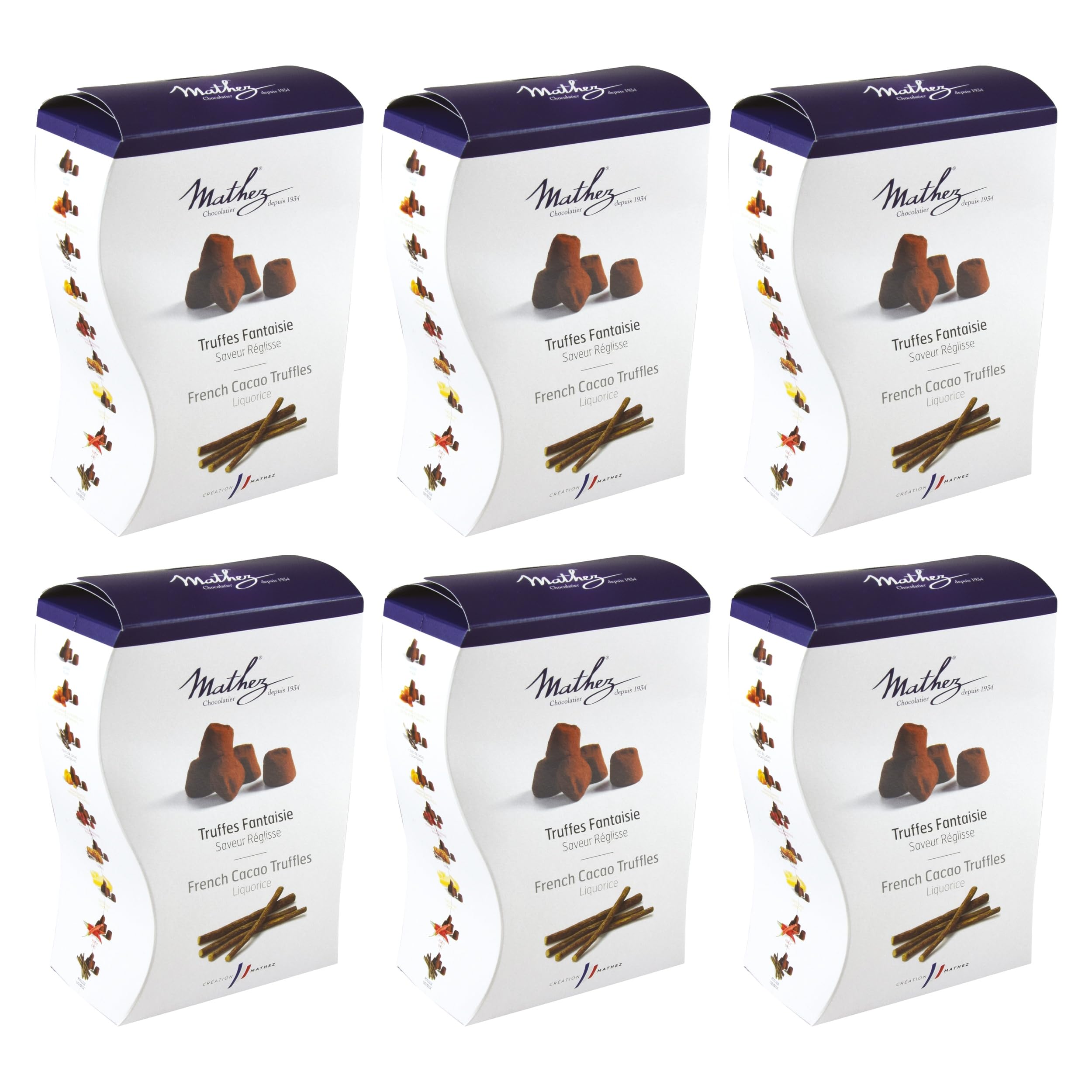 Mathez Kakaotrüffel Uno mit Lakritz Frankreich inkl. FeinWert E-Book (6 x 250g)