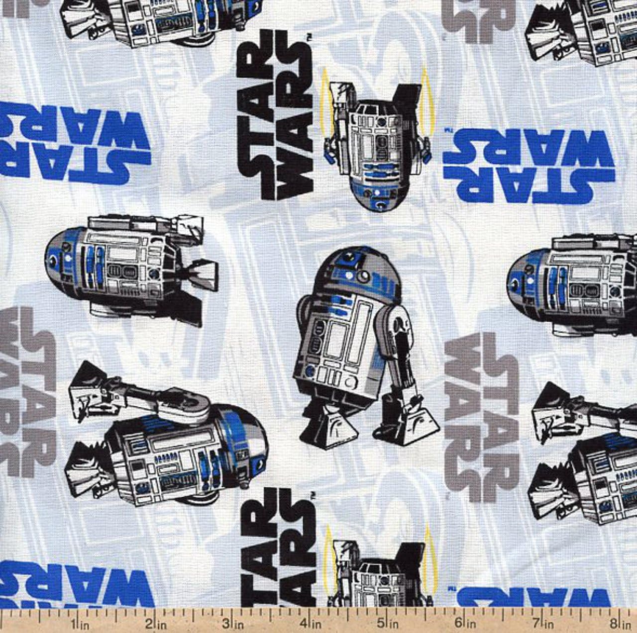 1/2 Yard - Star Wars R2D2 Tossed Flannel Fabric - Officially Licensed (Great for Quilting, Sewing, Craft Projects, Quilts, Throw Pillows & More) 1/2 Yard X 44" Wide