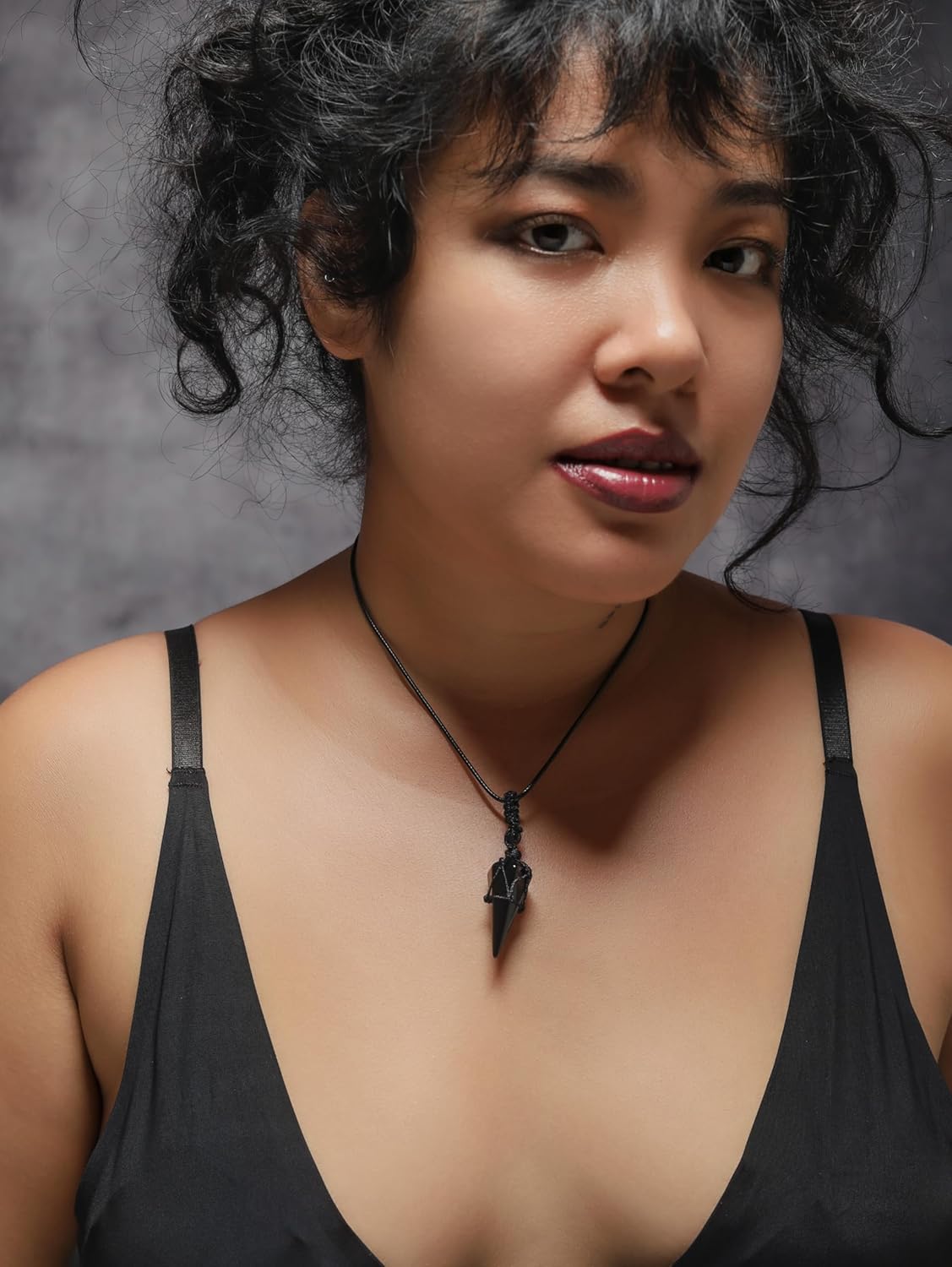 MINACHI Black Obsidian Crystal Point Protective Amulet Pendant Necklace with Braided Cord, Spiritual Jewelry Gift for Men and Women - Image 6