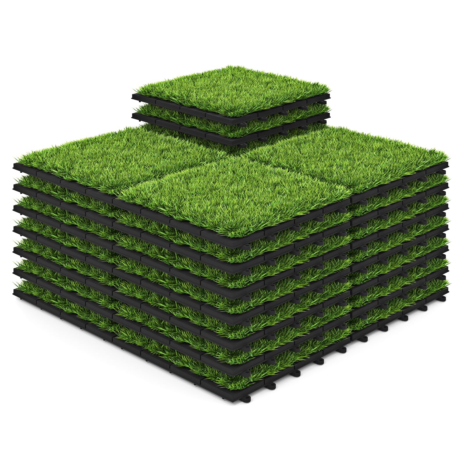 Giantex 30 Pack Interlocking Artificial Grass Tiles, 12