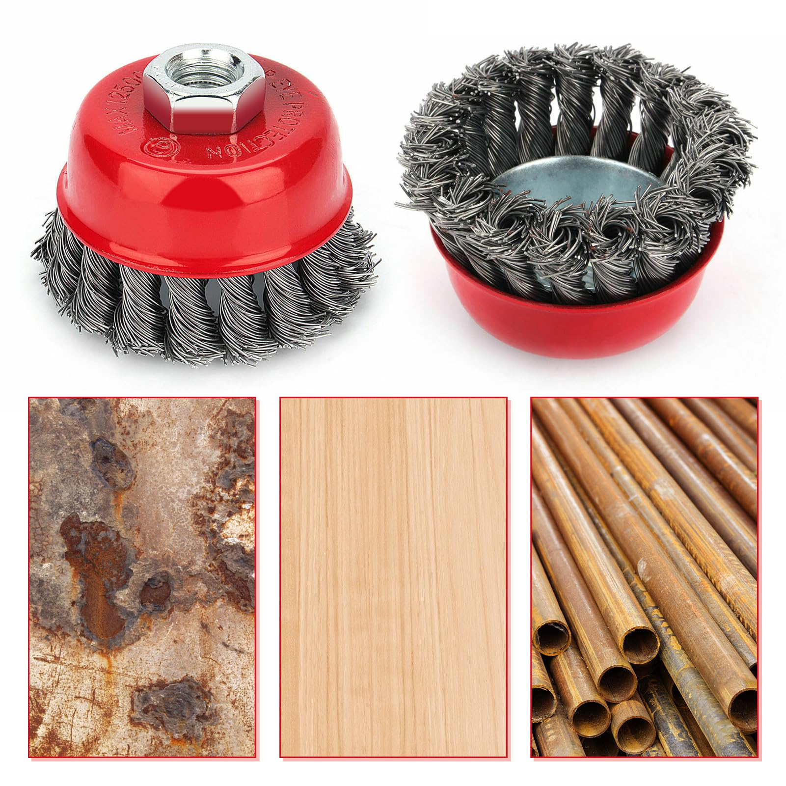 Lot De 2 Brosses à Pot En Nylon Pour Meuleuse D'angle - Diamètre 75 Mm, Filetage M14 - Pour ébavurage, Dérouillage, Nettoyage