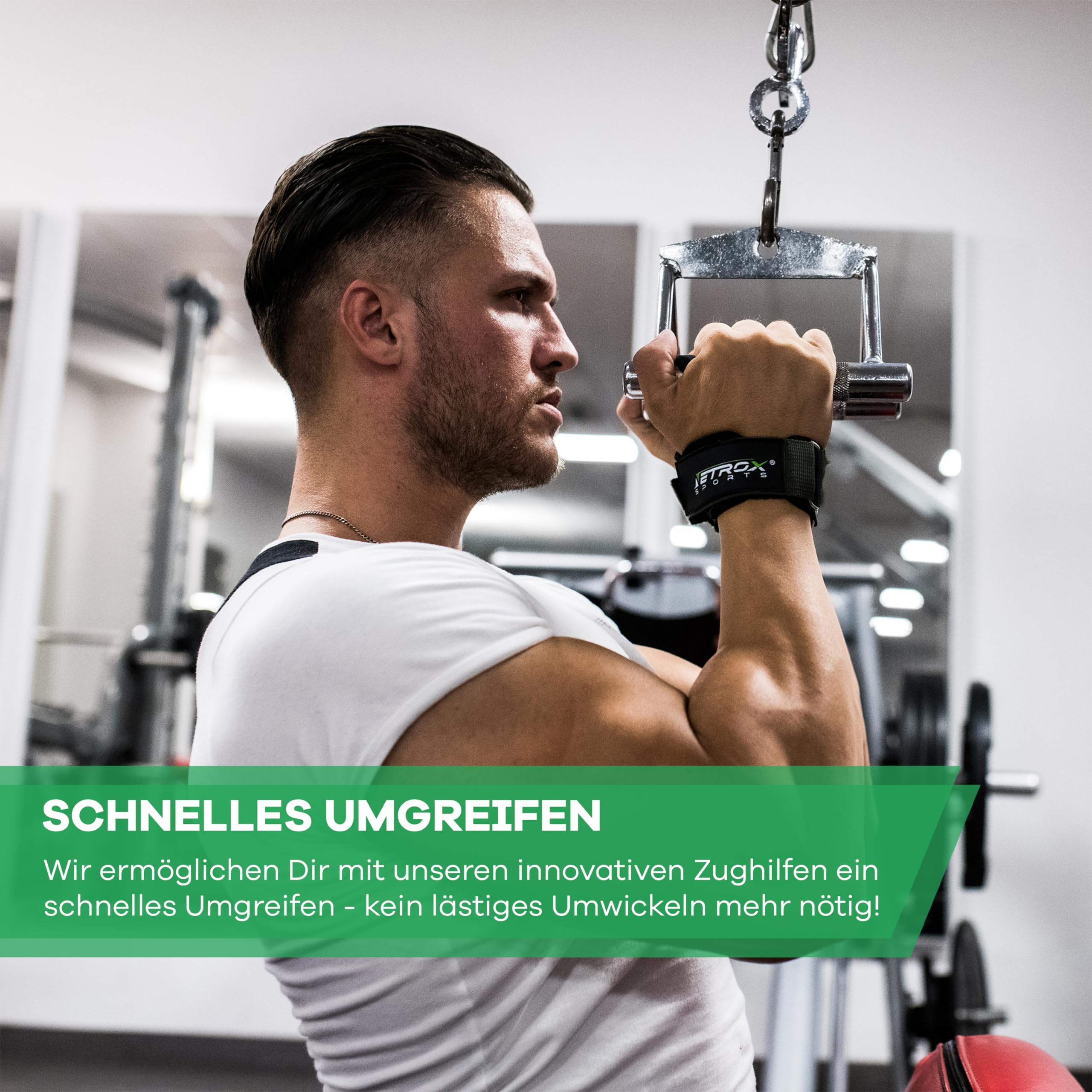 NetroxSports - Elite Grips Fast Zughilfen für Krafttraining - echtes Leder - Fitness Lifting Straps für Kreuzheben, Bodybuilding mit Handgelenkschutz - Grip Zughilfe, Zughilfen Gym für Männer & Frauen