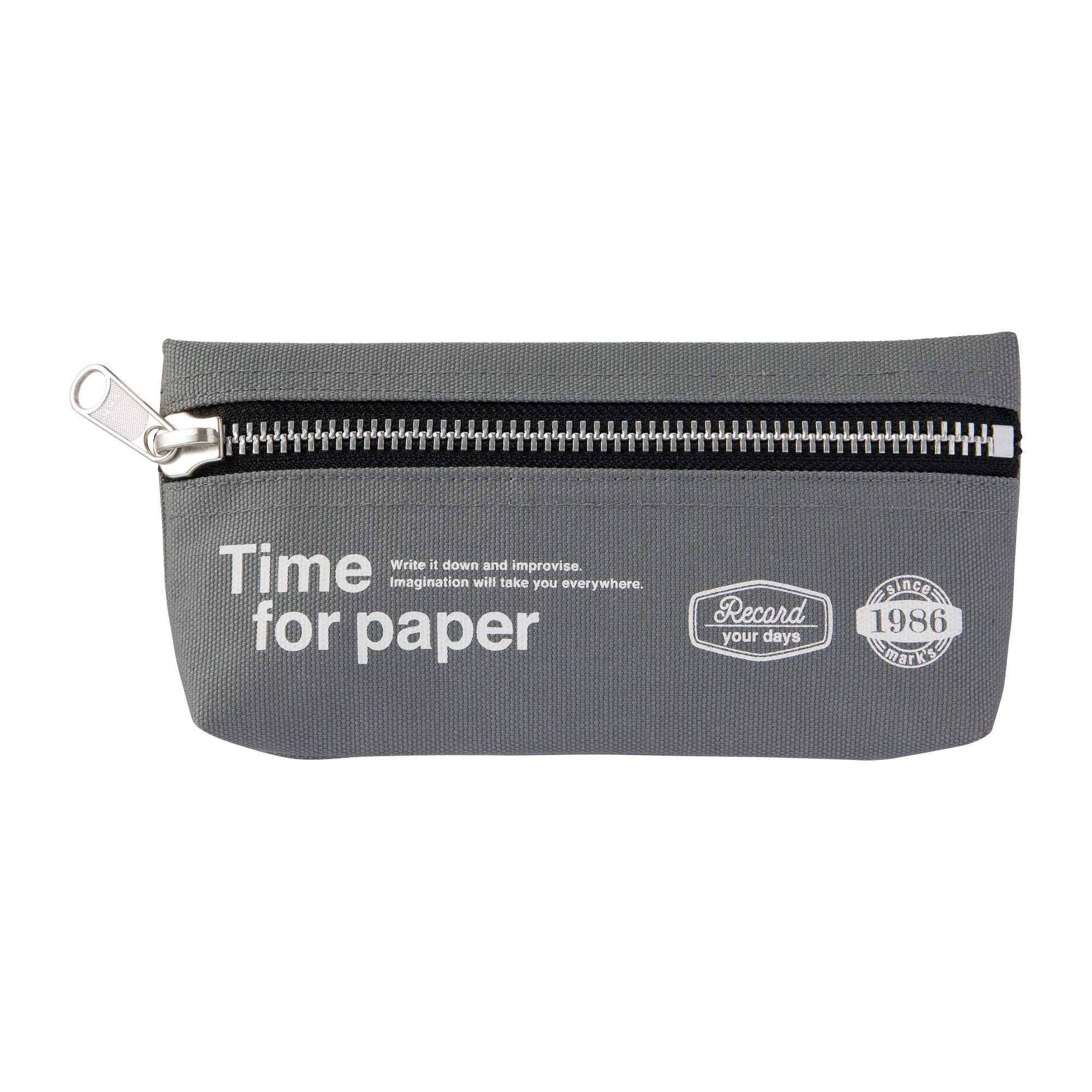 MARKS Brand Pencil Case Time for Paper Grey, 1 stück (1er Pack)
