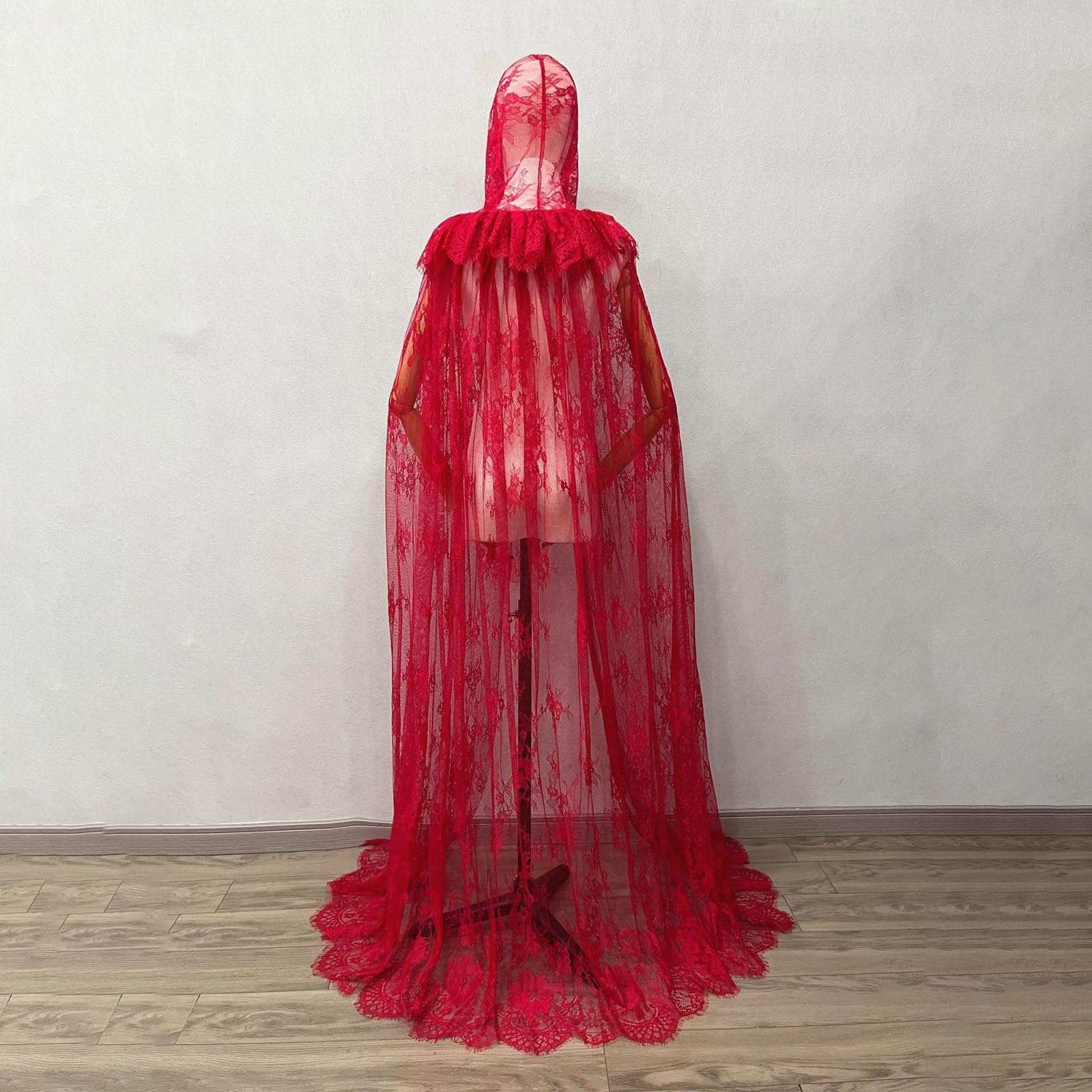 Chal de boda de nailon ligero transparente con patrón de encaje detallado para novia y evento especial, capa negra para fiesta de noche