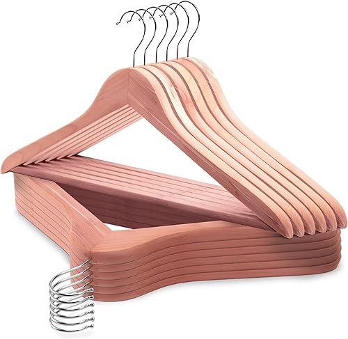 Miniatura 2 de Neaties Perchas de cedro rojo prémium para armario, perchas anchas de madera de cedro de 34 pulgadas de grosor con barra plana, perchas de cedro